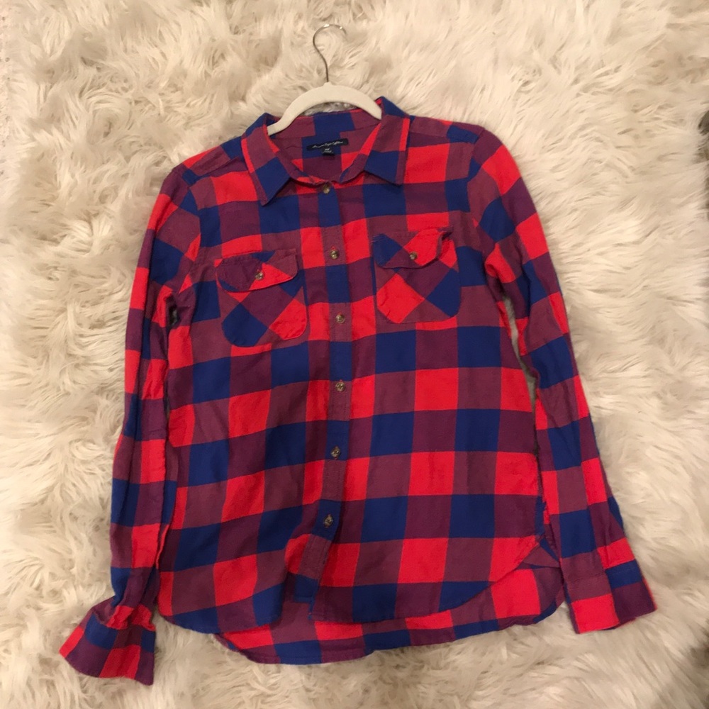Red and Blue American Eagle Flannel